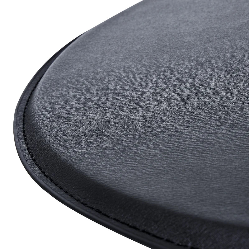 HOMCOM Adjustable Round Bistro Bar Table w/ PVC Leather Steel Base | Desk, Black