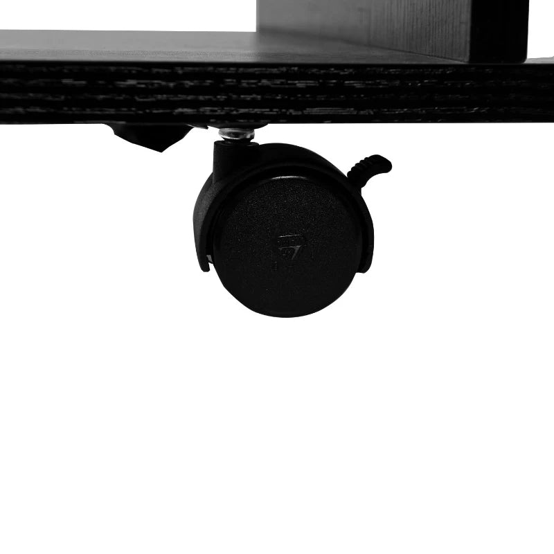 HOMCOM Moveable Modern TV Cabinet Stand Storage Shelves Table Bookshelves Black
