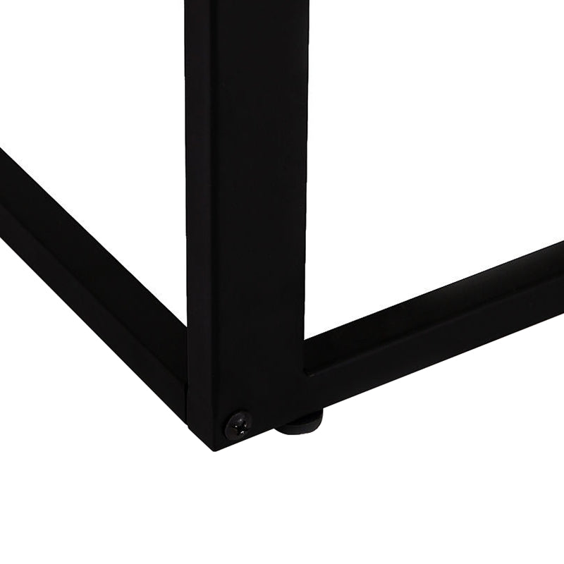 Homcom C-Shaped Sofa Side Table Wooden Modern Coffee w/ Black Metal Base-Walnut