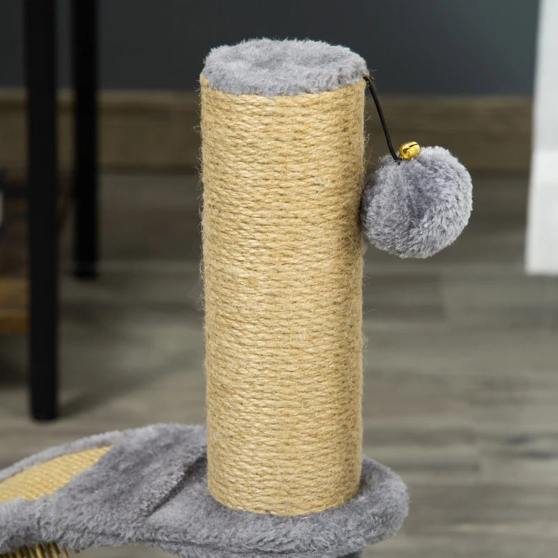 New Cat Tree Climbing Activity Center w/ Massage Board Hanging Ball Jute, Pawhut