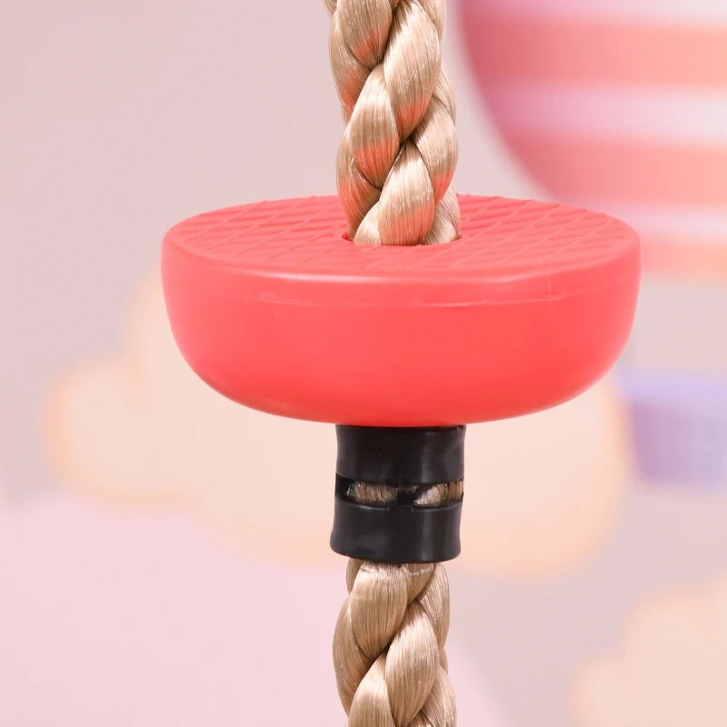Kid Climbing Rope Disc Swings Set w/ Platforms for Playground HOMCOM, 200 L x 29 W cm