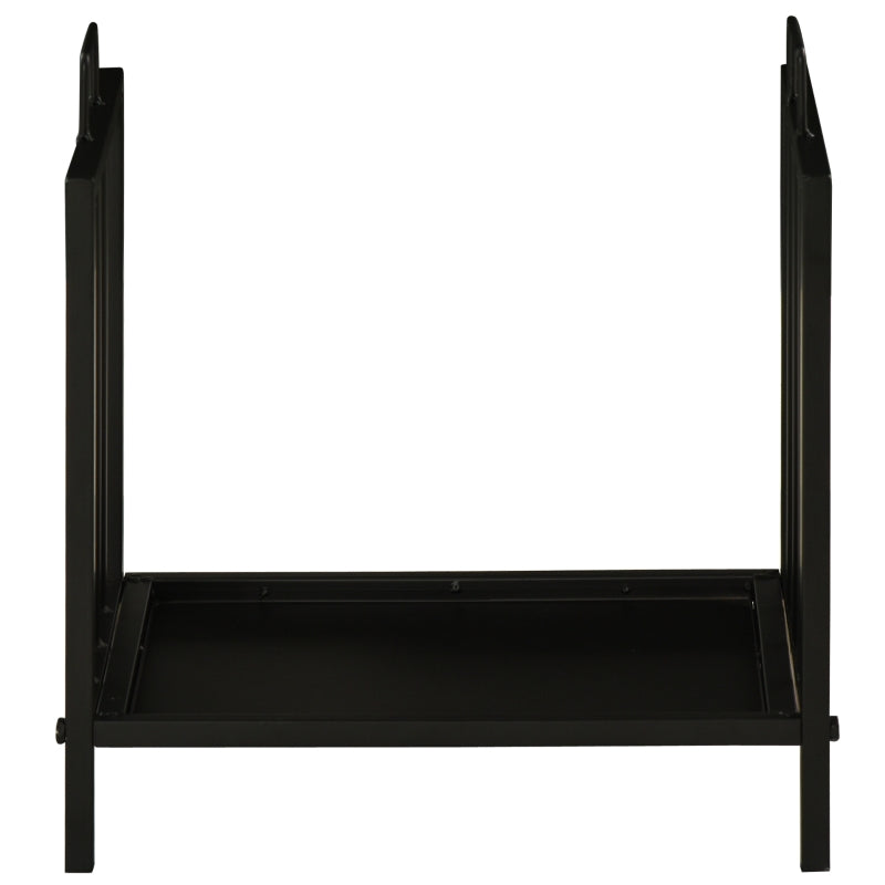 OutSunny Firewood Log Fireplace Wood Storage Rack with 2 Handles Indoor & Outdoor