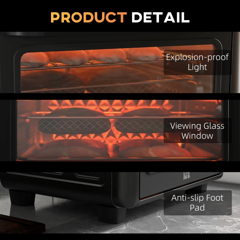 HOMCOM 2 in 1 Air Fryer Oven 13-L Oven Countertop Convection Oven 1200W | Black