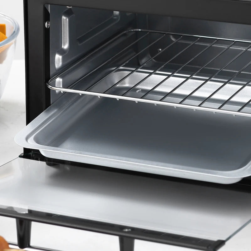 9L Mini Oven Countertop Electric Grill, Toaster Oven 750W with 0-60 Timer Homcom