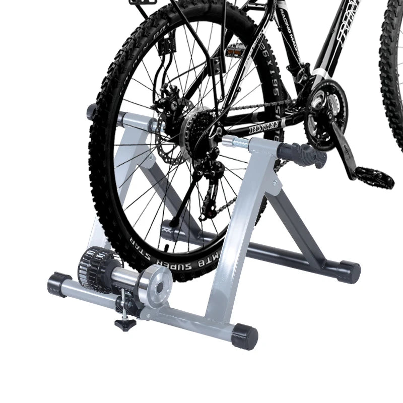 Ergonomic Indoor Bicycle Bike Trainer for 26"-28"/ 700C Bike Tyres Homcom, Grey