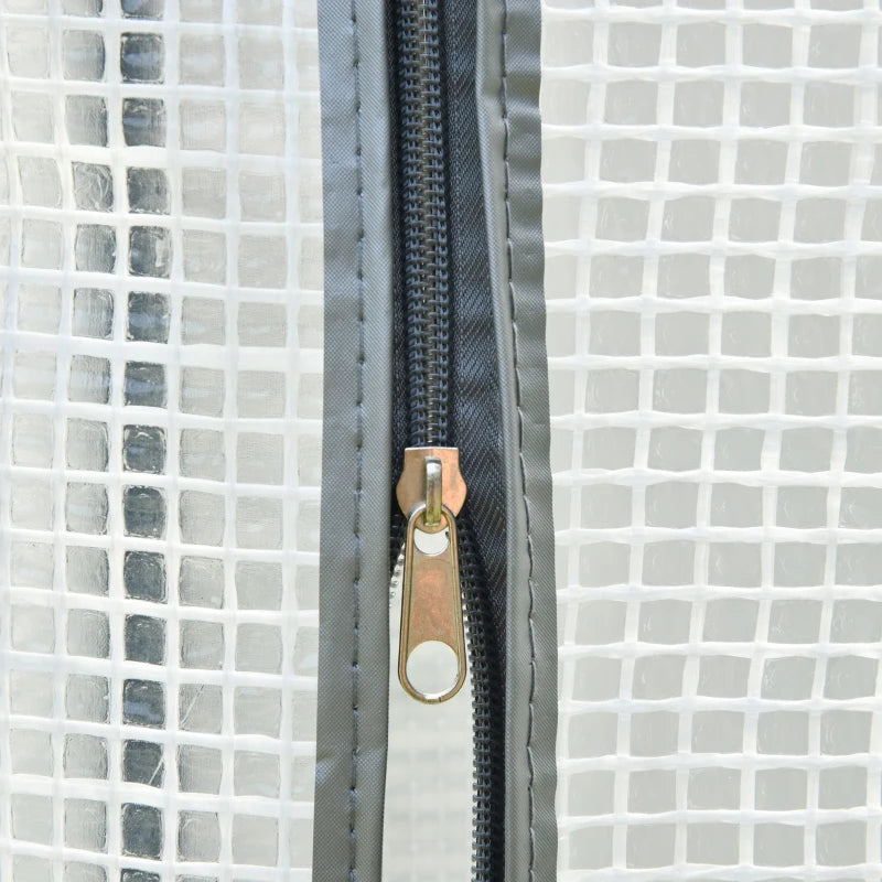 Outsunny Winded Greenhouse w/ Zipper Roll-up Door Outdoor | White 100x50x150 cm