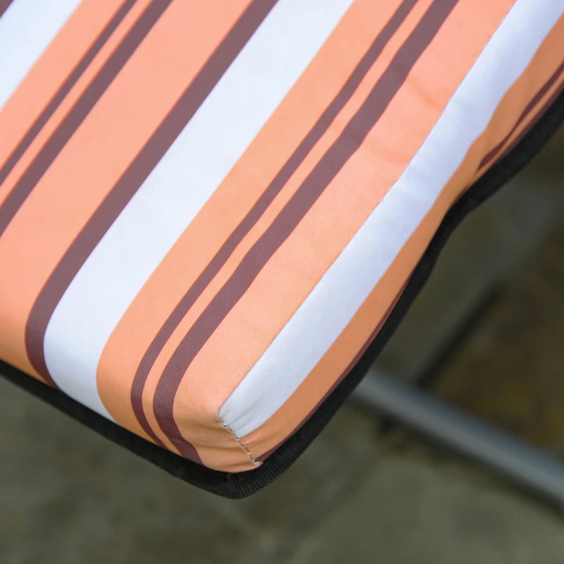 Outsunny Set of 2 Garden Outdoor Cushioned Seat Foldable Recliner Orange&White