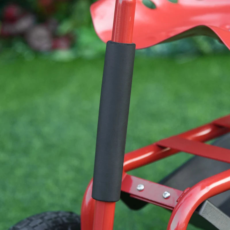 Heavy Duty Rolling Garden , Gardening Cart Planting | Tool Basket & Swivel Seat