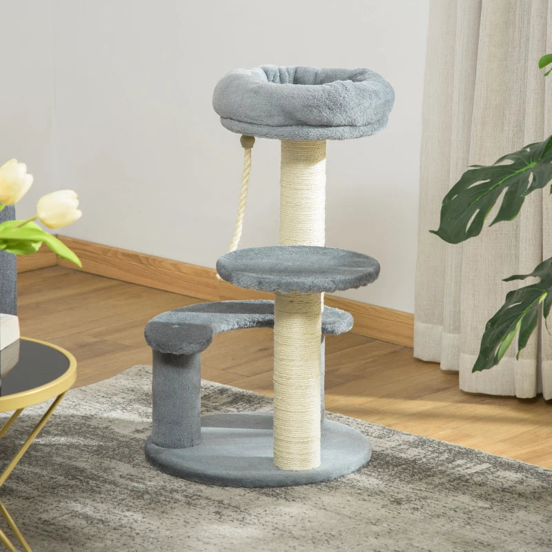 Cat Tree Scratcher Kitty Activity Play Center Post 2 Perch | Hanging Sisal Rope