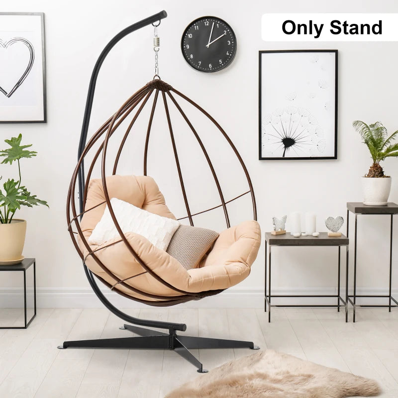 360° Hammock Chair Stand Only Heavy Duty Metal CStand Indoor or Outdoor, Outsunny