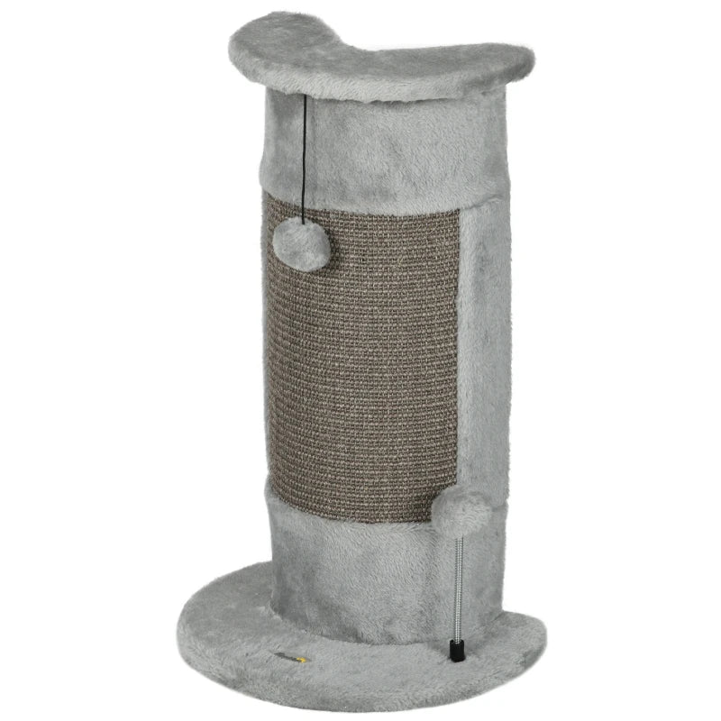 PawHut Corner Cat Scratching Post for Wall w/ Covered Plush,Sisal Rope,Toy Balls