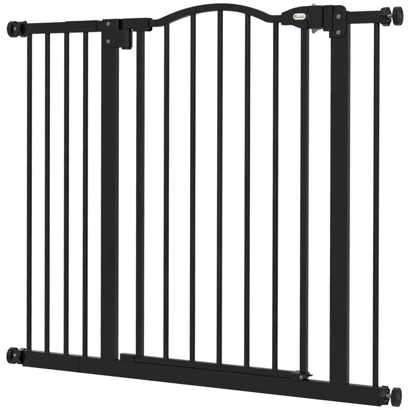 74-94 cm 2-Sided Adjustable,AutoClose Metal Pet Safety Gate Barrier PawHut Black