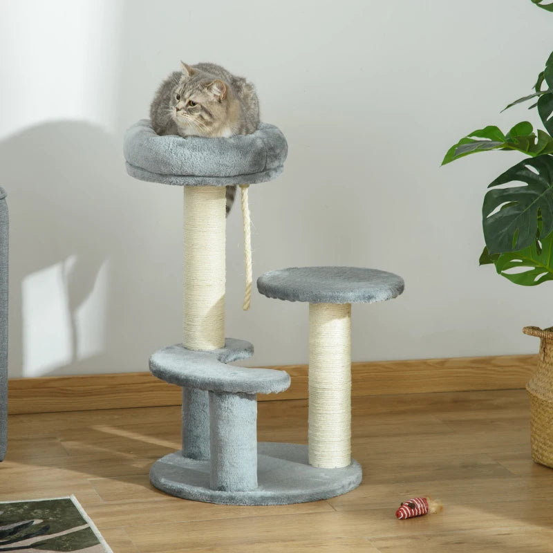 Cat Tree Scratcher Kitty Activity Play Center Post 2 Perch | Hanging Sisal Rope