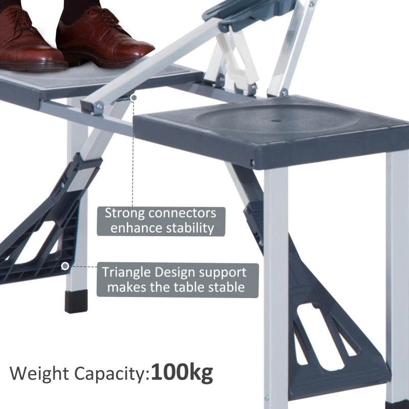 Outsunny Portable c 4 Seat Chair Foldable Outdoor Garden BBQ Party