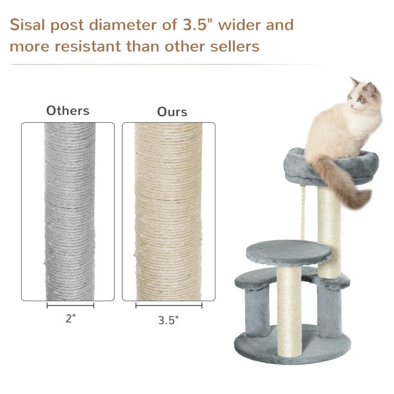 Cat Tree Scratcher Kitty Activity Play Center Post 2 Perch | Hanging Sisal Rope