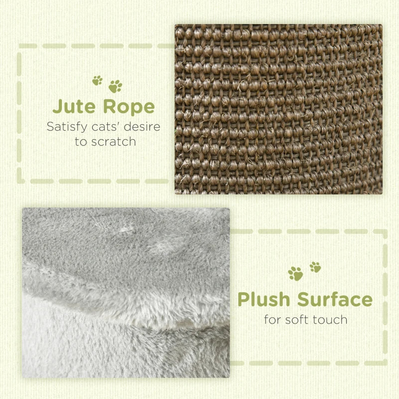PawHut Corner Cat Scratching Post for Wall w/ Covered Plush,Sisal Rope,Toy Balls