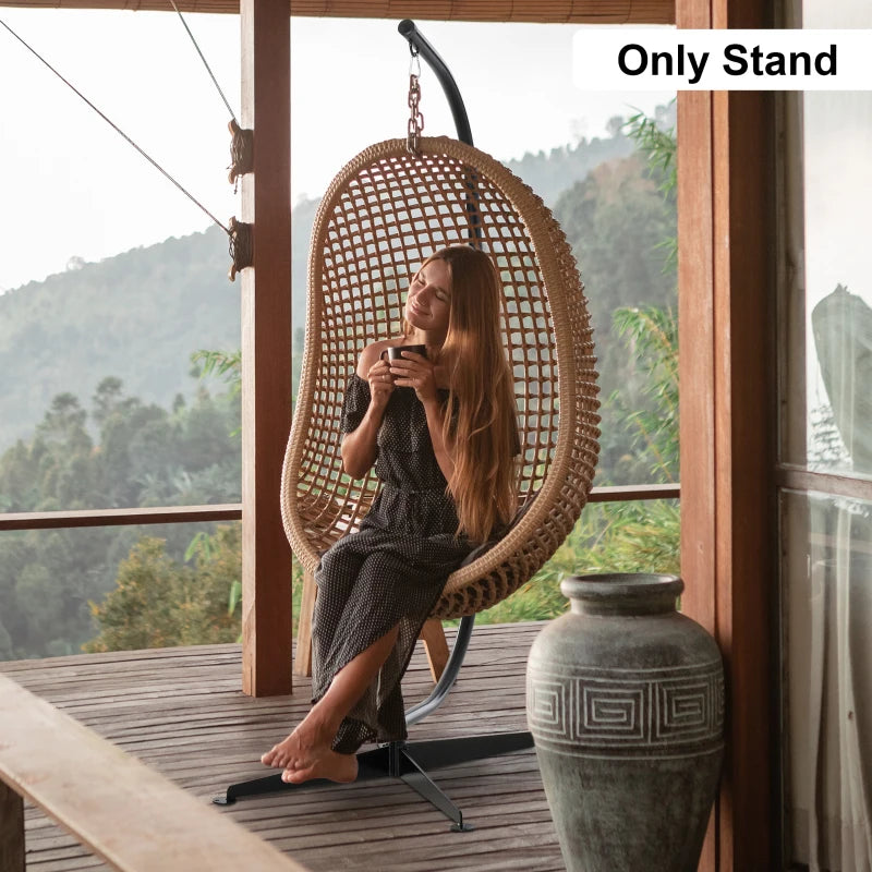 360° Hammock Chair Stand Only Heavy Duty Metal CStand Indoor or Outdoor, Outsunny